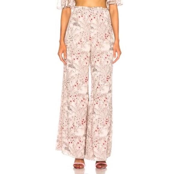 Alexis Zain Pants Wide Leg Elastic Waist Pull On  Pink Floral Pattern Size Large - Picture 1 of 13